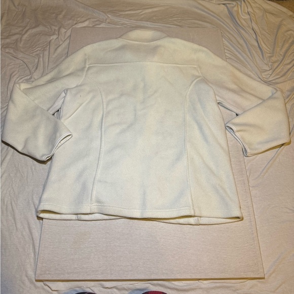 Women's White Fleece Jacket with Embroidery - Picture 4 of 4